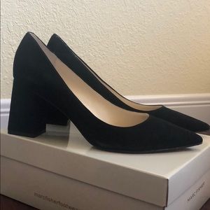 Marc Fisher suede block heel pointed toe pump 11